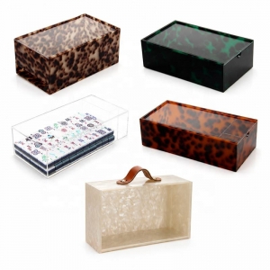 Caja de almacenamiento de Mahjong de acrílico personalizada 