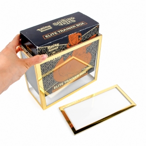 Caja ETB de acrílico con espejo dorado de lujo y funda magnética 