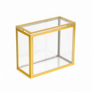 Caja ETB de acrílico con espejo dorado de lujo y funda magnética 