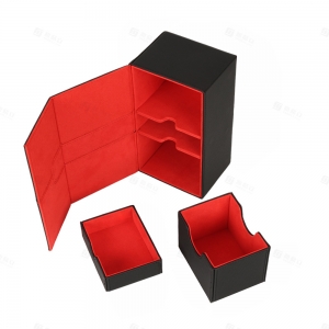 Caja de cubierta de cuero PU YAGELI con soporte para dados