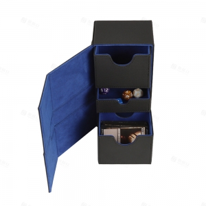 Caja de cubierta de cuero PU YAGELI con soporte para dados 