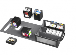 Caja organizadora de tarjetas multifunción de cuero PU, estuche de almacenamiento para cartas coleccionables 