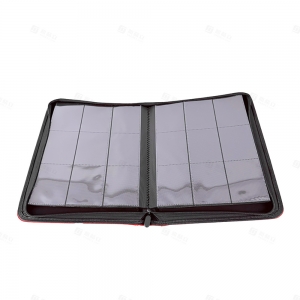 Carpeta de cuero PU negro para tarjetas coleccionables de 9 bolsillos 