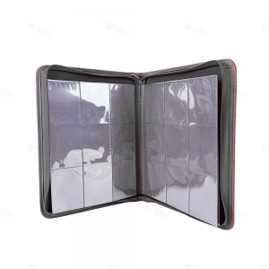 Carpeta de cuero PU negro para tarjetas coleccionables de 9 bolsillos 