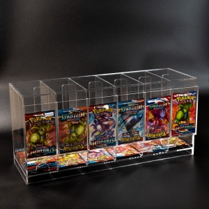 Dispensador de sobres de cartas de acrílico transparente de 6 ranuras, soporte apilable para sobres de cartas coleccionables 