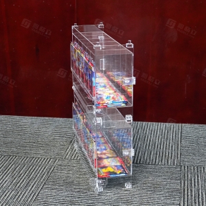 Dispensador apilable de acrílico de 6 ranuras para paquetes para comercios de TCG | YAGELI 