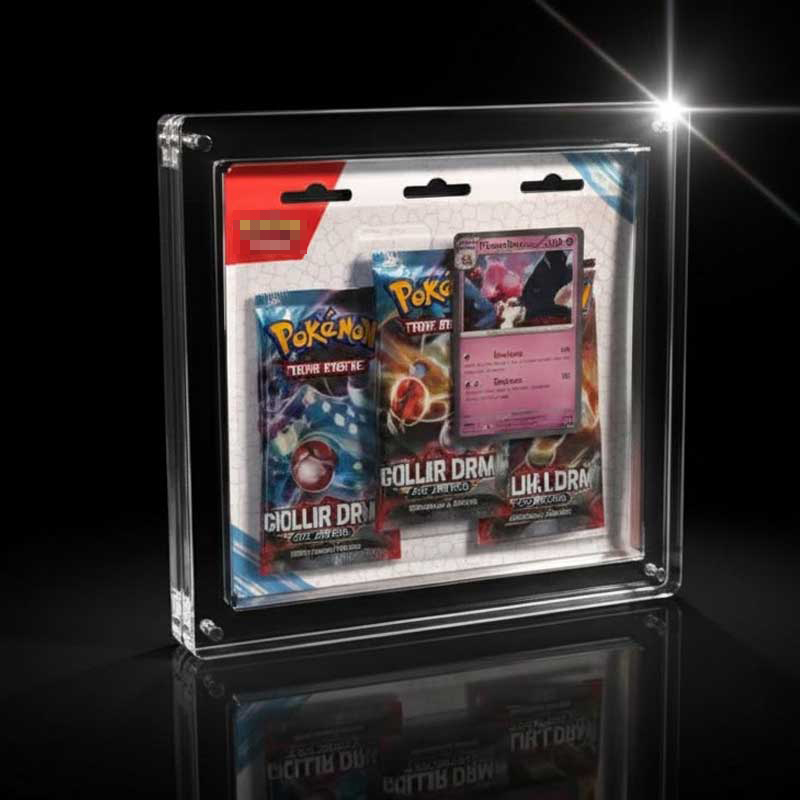 Vitrina acrílica premium para blíster de 3 paquetes de Pokémon: Protección definitiva para paquetes sellados de JCC