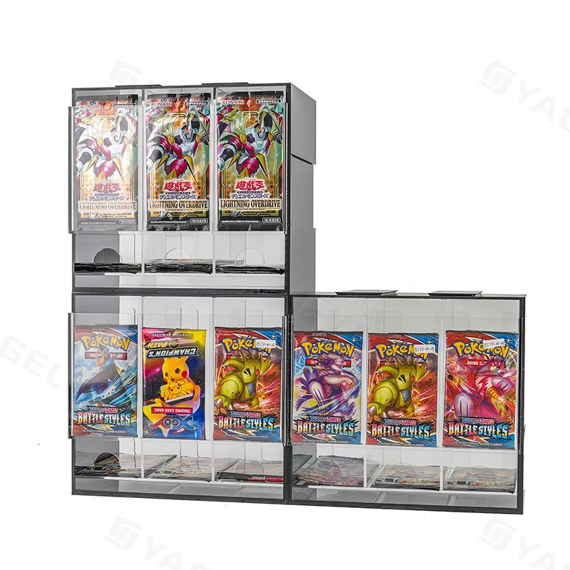 Dispensador de paquetes de refuerzo Pokémon de acrílico YAGELI con 3 ranuras